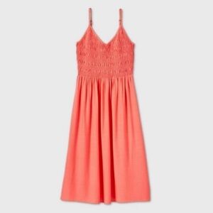 Wild Fable Smocked V-Neck Sleeveless Midi Dress Size Medium Women